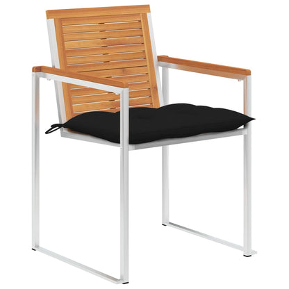 Sedie da Giardino con Cuscini 6 pz in Legno Massello di Acacia