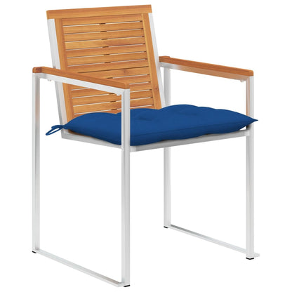 Sedie da Giardino con Cuscini 6 pz in Legno Massello di Acacia