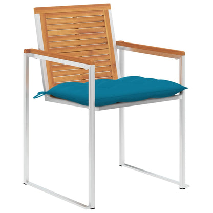Sedie da Giardino con Cuscini 8 pz in Legno Massello di Acacia