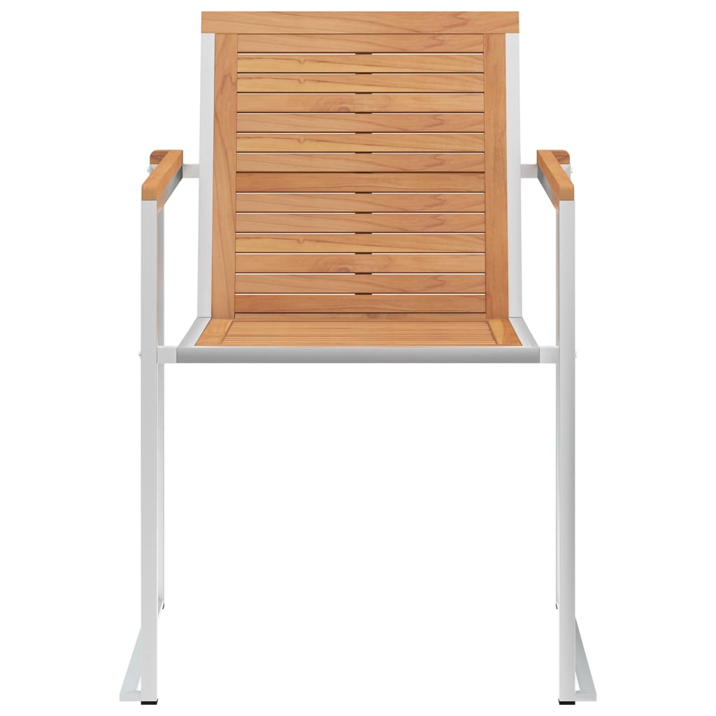 Sedie da Giardino con Cuscini 4 pz in Legno Massello di Teak