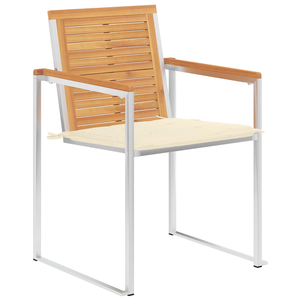 Sedie da Giardino con Cuscini 6 pz in Legno Massello di Teak
