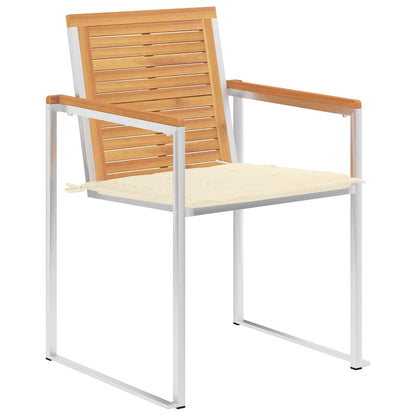 Sedie da Giardino con Cuscini 6 pz in Legno Massello di Teak