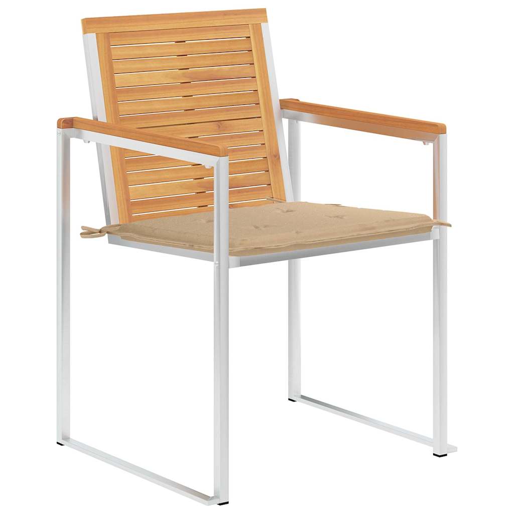 Sedie da Giardino con Cuscini 6 pz in Legno Massello di Teak