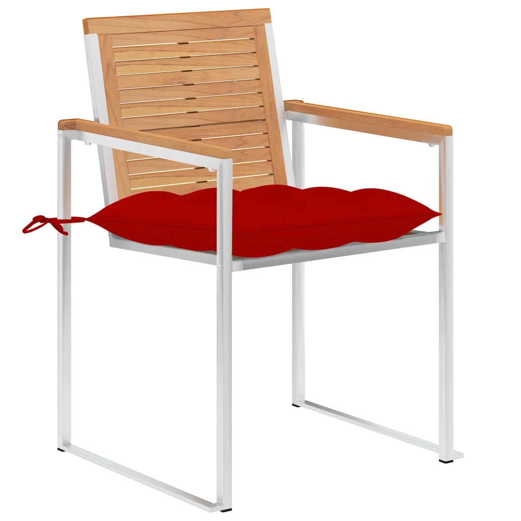 Sedie da Giardino con Cuscini 8 pz in Legno Massello di Teak