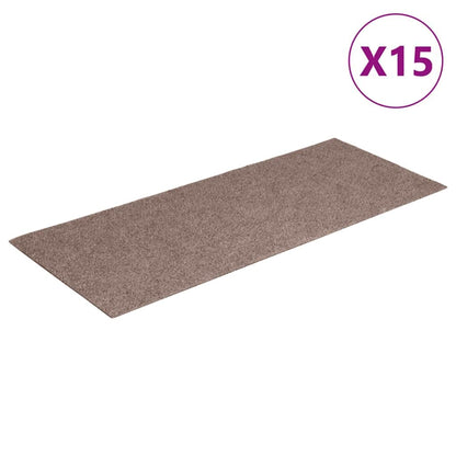 Tappetini per scale autoadesivi 15 pz 60x25 cm marrone chiaro rettangolari