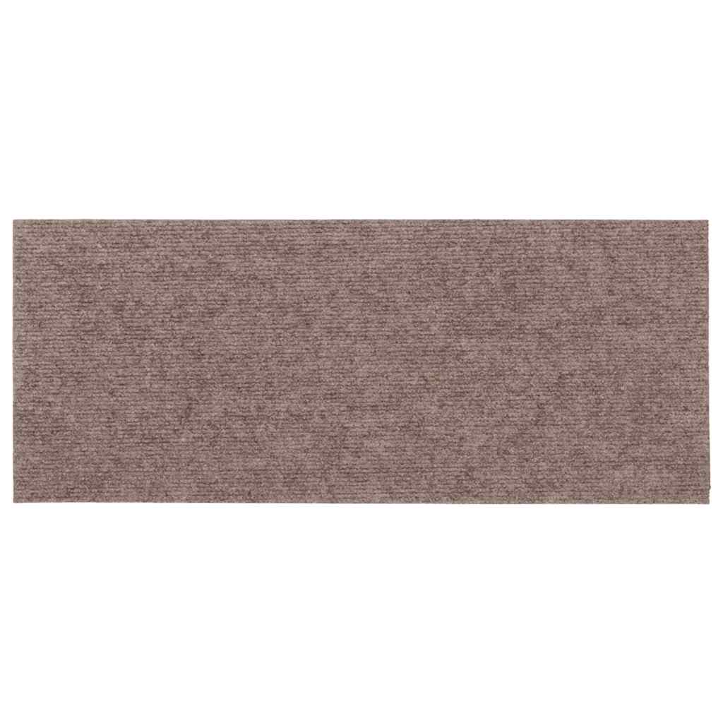 Tappetini per scale autoadesivi 15 pz 60x25 cm marrone chiaro rettangolari