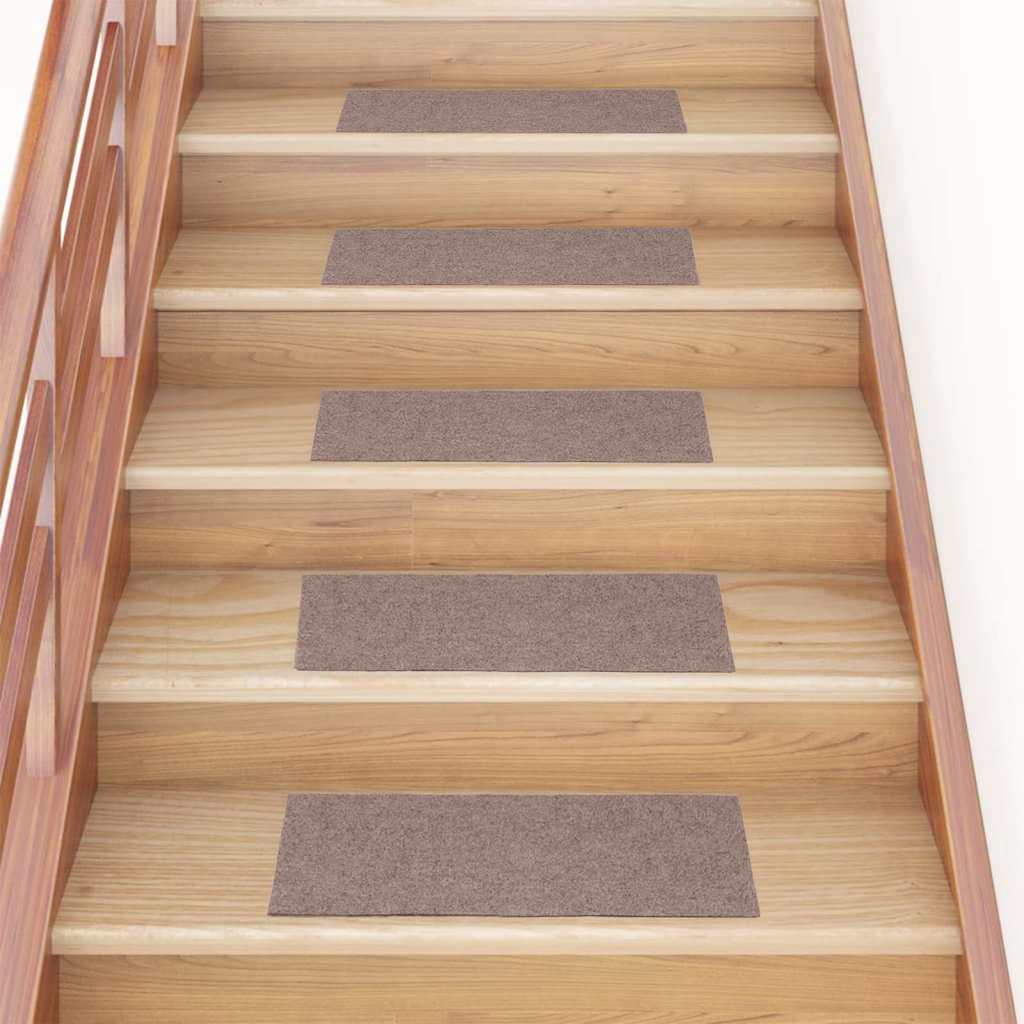 Tappetini per scale autoadesivi 15 pz 60x25 cm marrone chiaro rettangolari