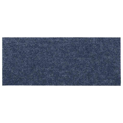 Tappetini per scale autoadesivi 15 pz 60x25 cm Grigio Blu Rettangolari