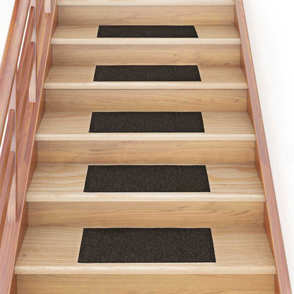 Tappetini per scale autoadesivi 15 pz 60x25 cm marrone scuro rettangolari