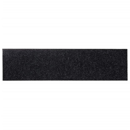Tappetini per scale autoadesivi 15 pz 76x20 cm neri rettangolari