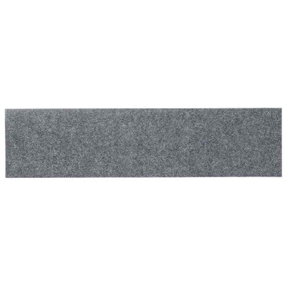 Tappetini per scale autoadesivi 15 pz 76x20 cm Grigio chiaro Rettangolari