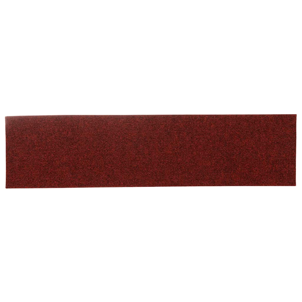 Tappetini per scale autoadesivi 15 pz 76x20 cm Bordeaux Rosso Rettangolari