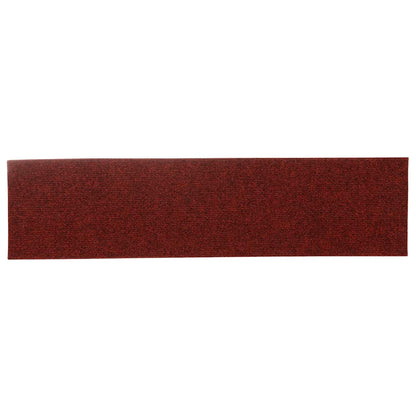 Tappetini per scale autoadesivi 15 pz 76x20 cm Bordeaux Rosso Rettangolari