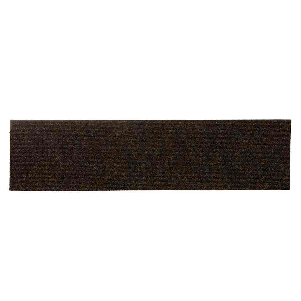 Tappetini per scale autoadesivi 15 pz 76x20 cm marrone rettangolari