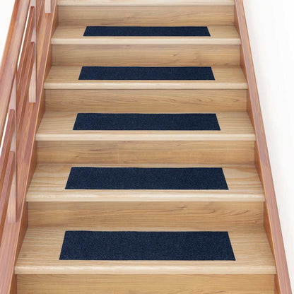 Tappetini per scale autoadesivi 15 pz 76x20 cm blu navy rettangolari