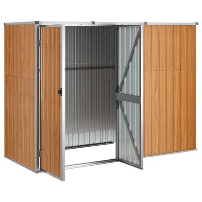 Capanno per Attrezzi Marrone 225x89x161 cm in Acciaio Zincato