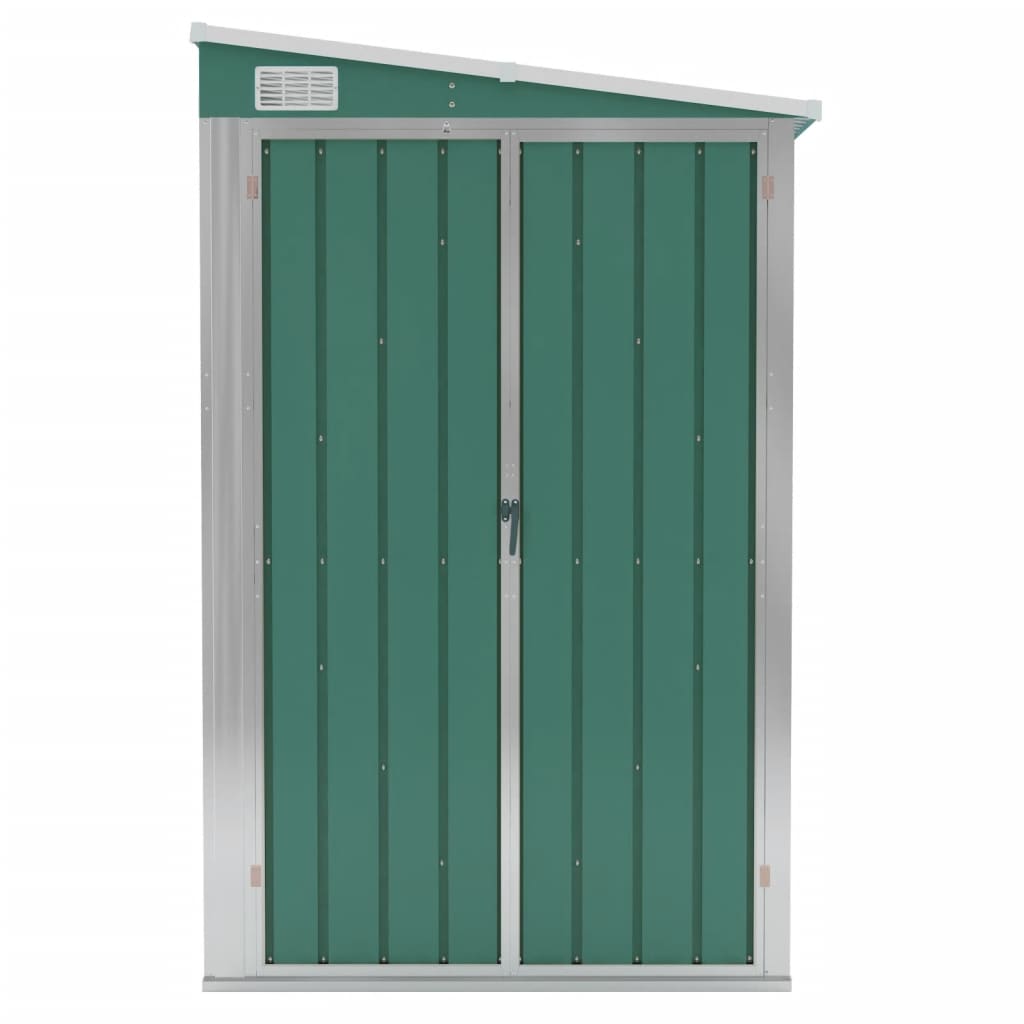 Capanno Giardino a Parete Verde 118x382x178 cm Acciaio Zincato