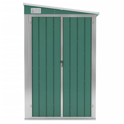 Capanno Giardino a Parete Verde 118x382x178 cm Acciaio Zincato