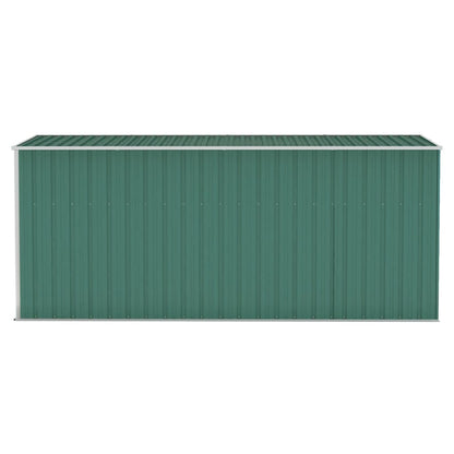 Capanno Giardino a Parete Verde 118x382x178 cm Acciaio Zincato