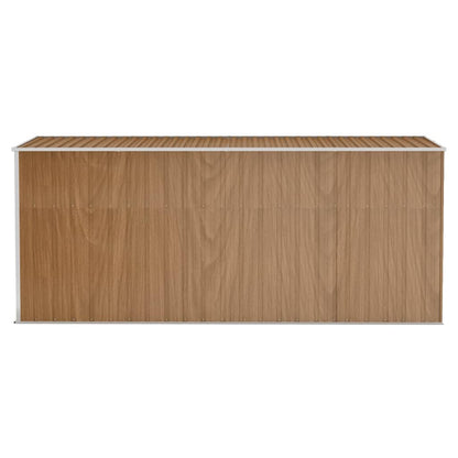 Capanno Giardino a Parete Marrone 118x382x178cm Acciaio Zincato