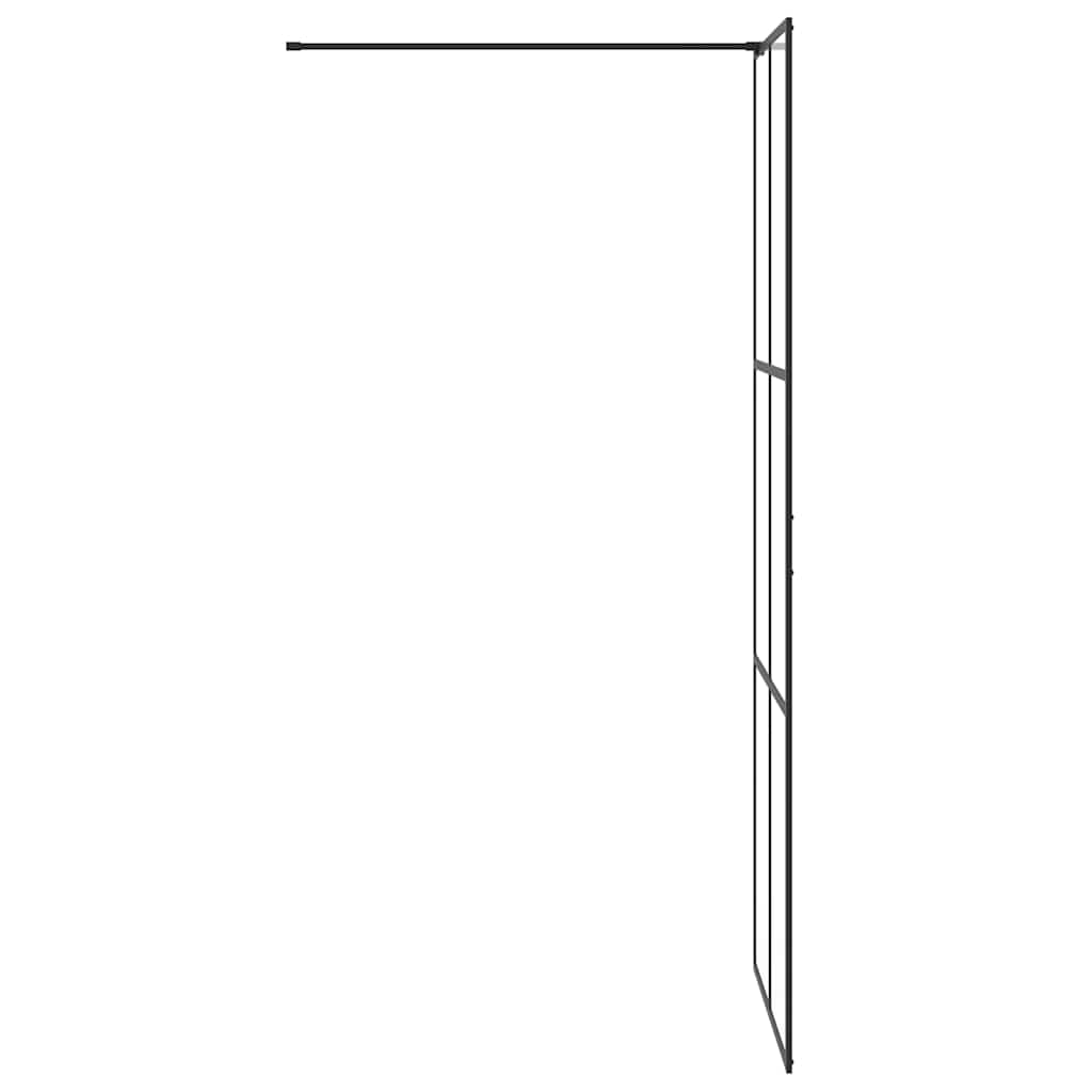Parete Doccia Walk-in in Vetro Trasparente ESG Nera 80x195 cm