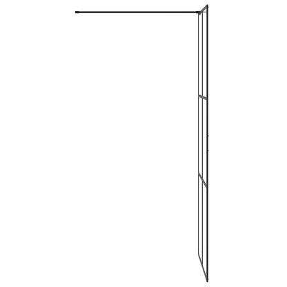 Parete Doccia Walk-in in Vetro Trasparente ESG Nera 80x195 cm