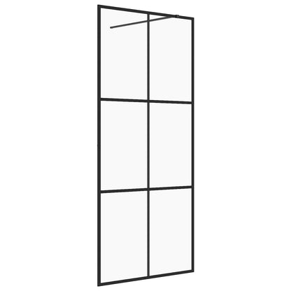 Parete per Doccia Walk-in Vetro Trasparente ESG Nera 100x195 cm