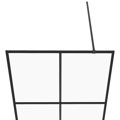 Parete per Doccia Walk-in Vetro Trasparente ESG Nera 100x195 cm