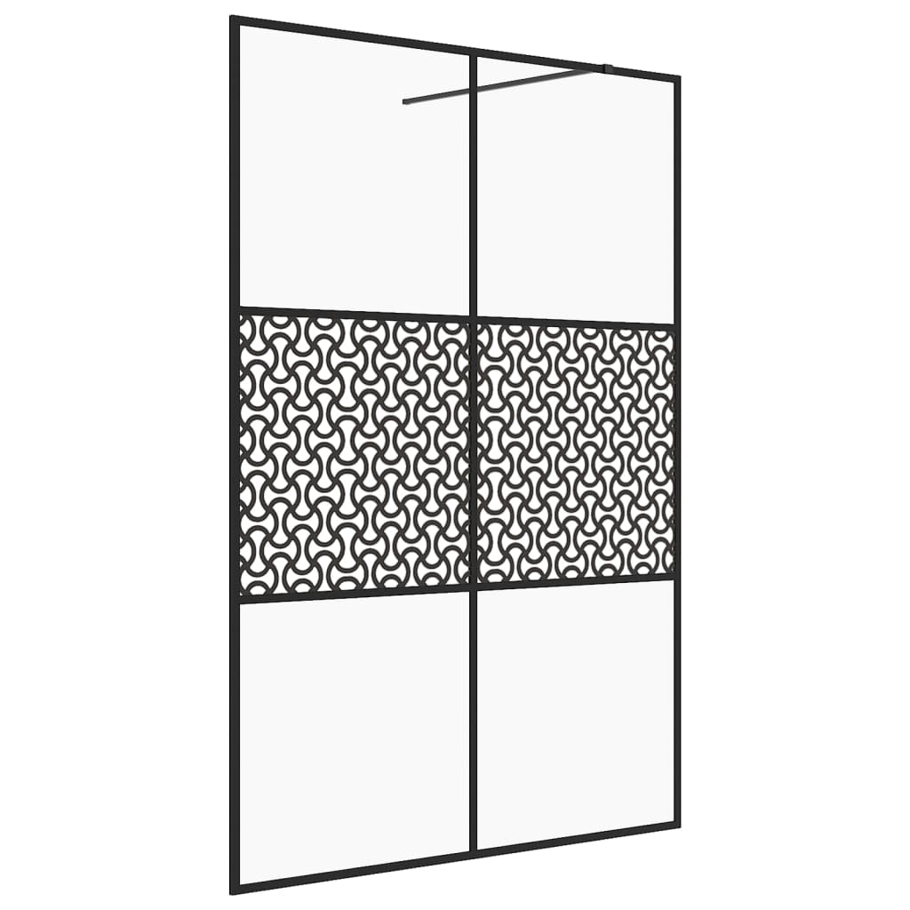 Parete per Doccia Walk-in Vetro Trasparente ESG 140x195cm Nera