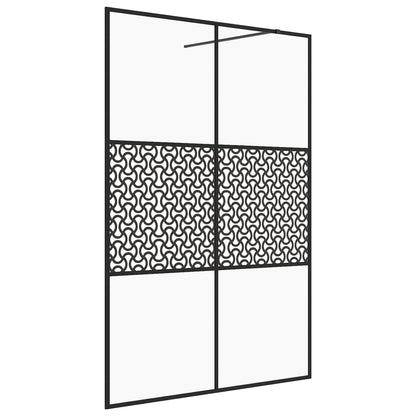 Parete per Doccia Walk-in Vetro Trasparente ESG 140x195cm Nera