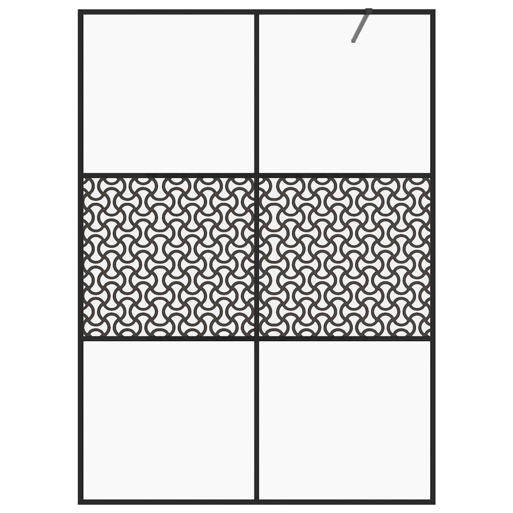 Parete per Doccia Walk-in Vetro Trasparente ESG 140x195cm Nera