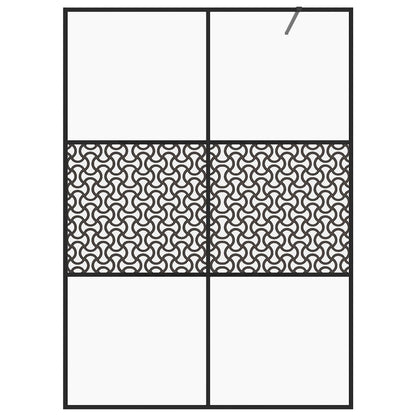 Parete per Doccia Walk-in Vetro Trasparente ESG 140x195cm Nera
