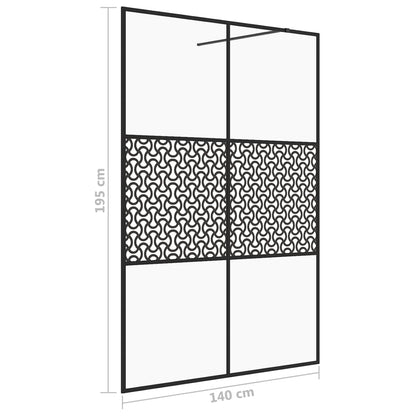 Parete per Doccia Walk-in Vetro Trasparente ESG 140x195cm Nera