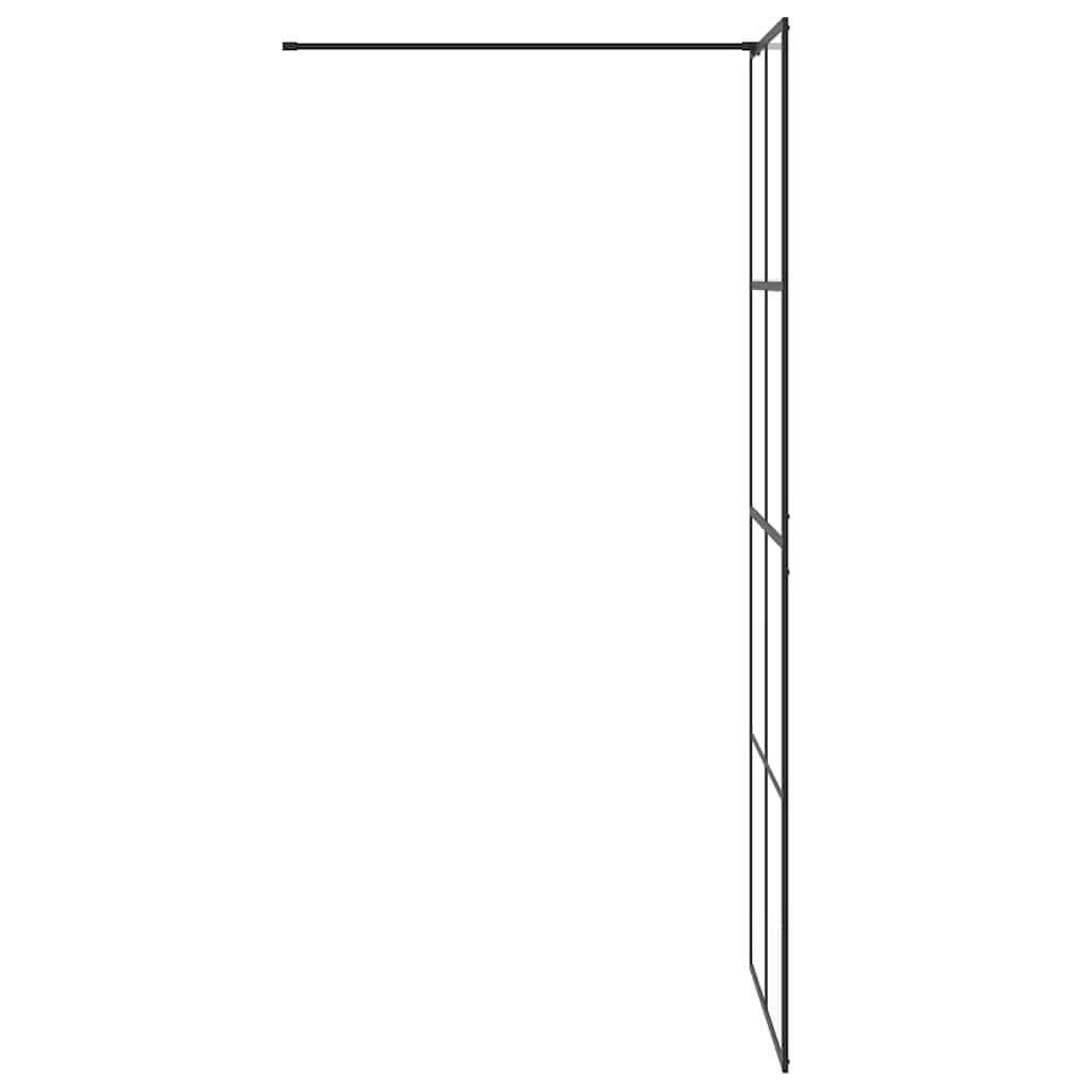 Parete per Doccia Walk-in Vetro Trasparente ESG 80x195 cm Nera