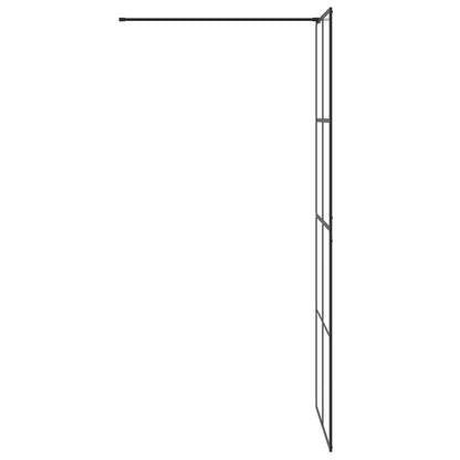 Parete per Doccia Walk-in Vetro Trasparente ESG 80x195 cm Nera