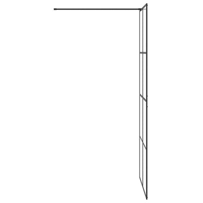 Parete per Doccia Walk-in Vetro Trasparente ESG 90x195 cm Nera
