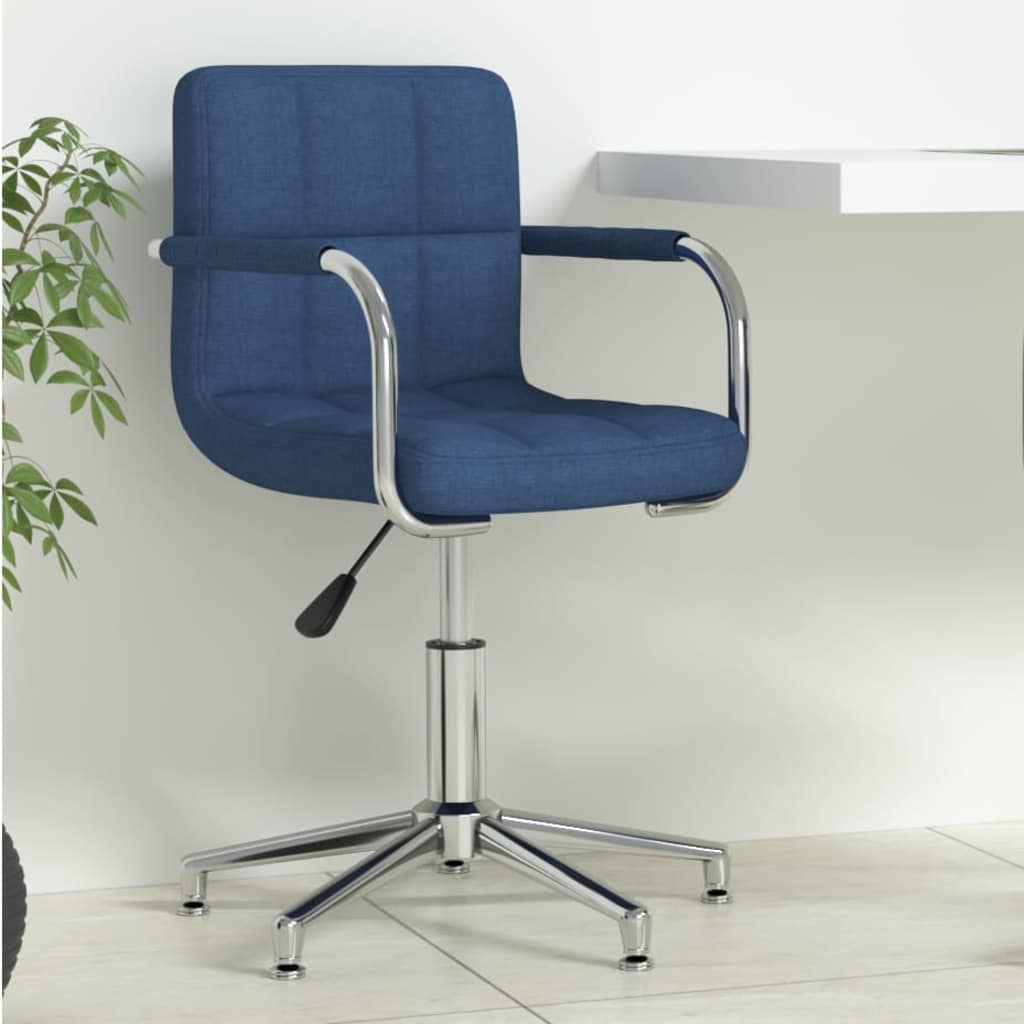 Sedia da Ufficio Girevole Blu in Tessuto