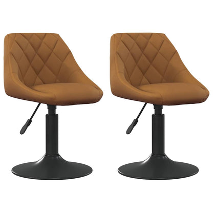 Sedie da Pranzo Girevoli 2 pcs Marrone 46 x 44 x 77,5 cm