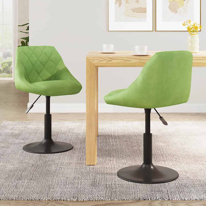 Sedie da Pranzo Girevoli 2 pz Verde Chiaro in Velluto