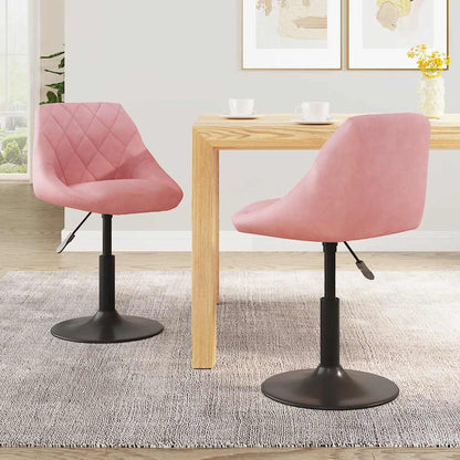 Sedie da Pranzo Girevoli 2 pz Rosa in Velluto