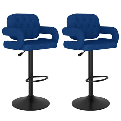 Sgabelli da Bar 2 pz Blu in Tessuto