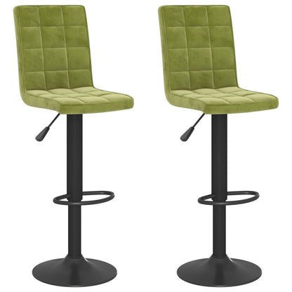 Sgabelli da Bar 2 pz Verde Chiaro in Velluto