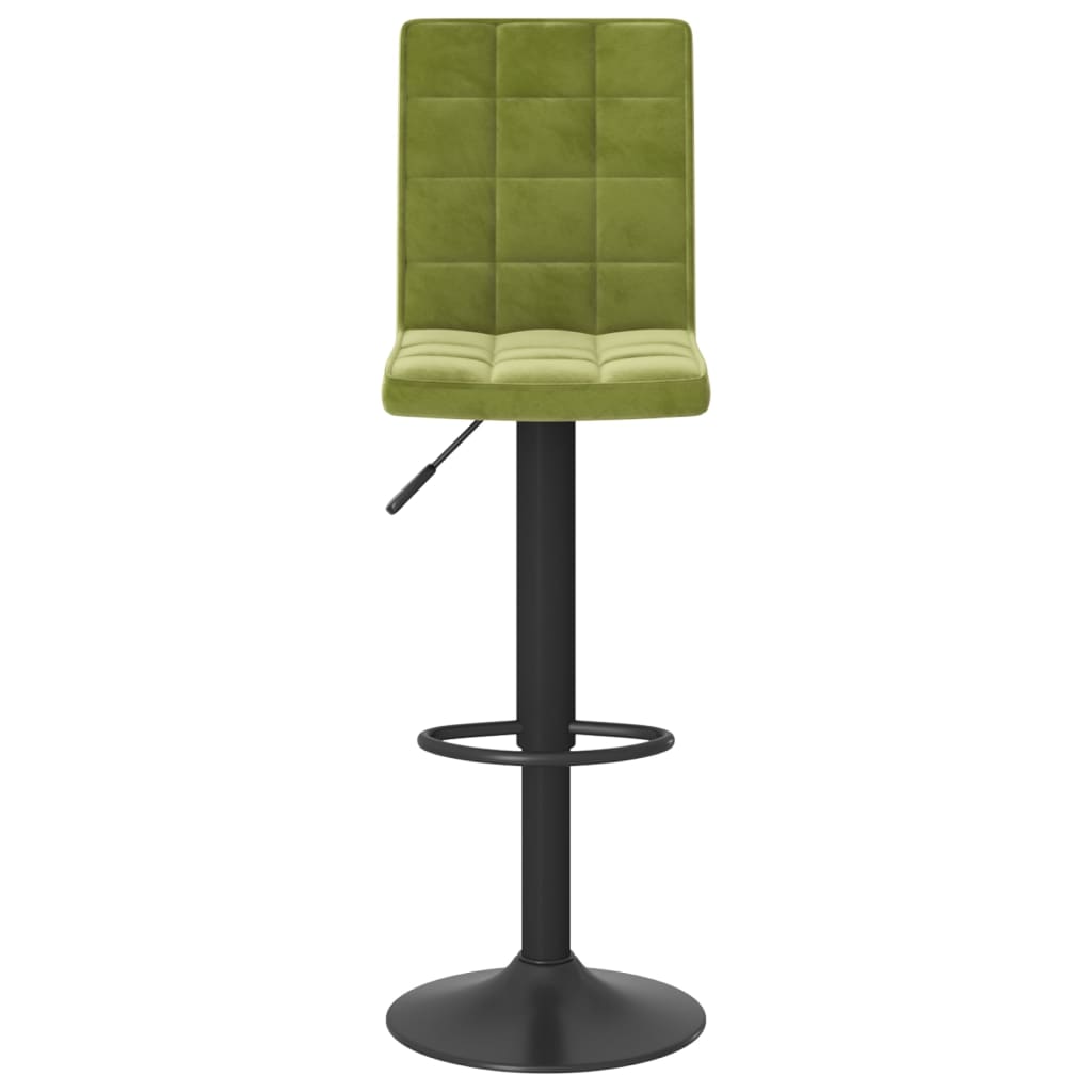 Sgabelli da Bar 2 pz Verde Chiaro in Velluto