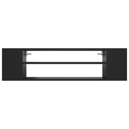Mobile Porta TV Pensile Nero 100x30x26,5 cm Legno Multistrato