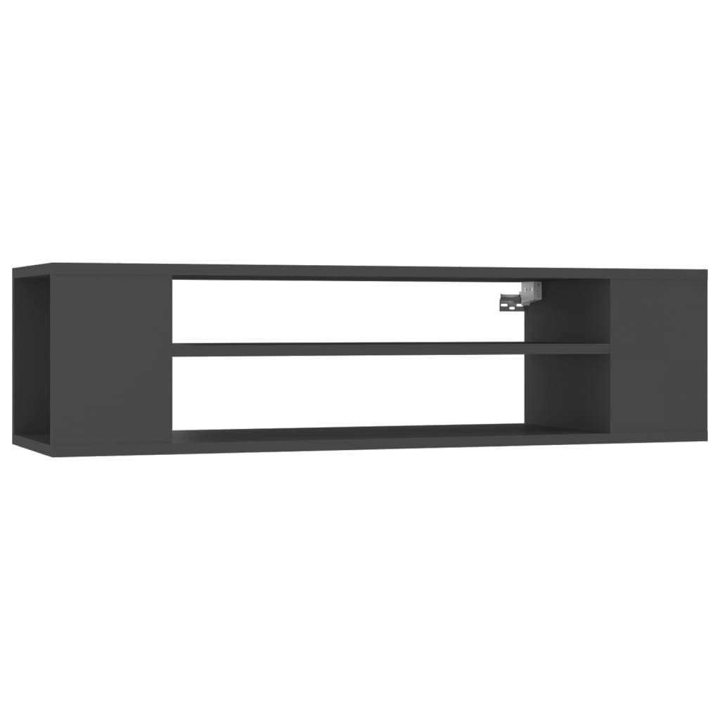 Mobile Porta TV Pensile Grigio 100x30x26,5 cm Legno Multistrato