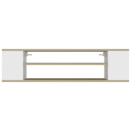 Mobile TV Pensile Bianco Rovere Sonoma 100x30x26,5 Multistrato