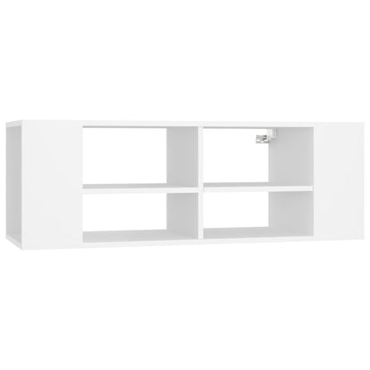 Armadietto TV da Parete Bianco 102x35x35cm in Legno Multistrato