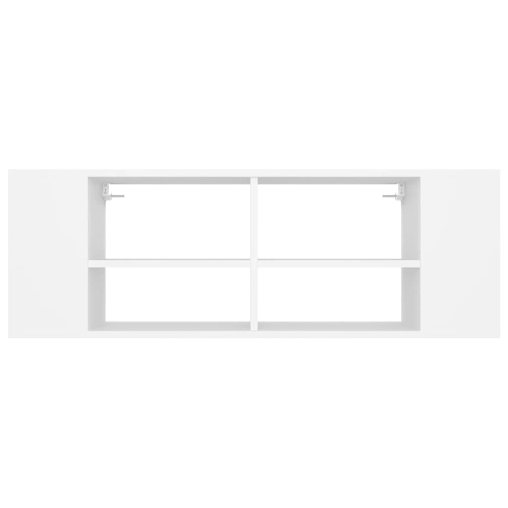 Armadietto TV da Parete Bianco 102x35x35cm in Legno Multistrato