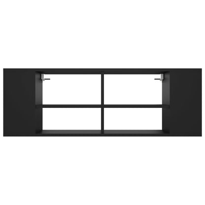 Mobile TV da Parete Nero 102x35x35 cm in Legno Multistrato