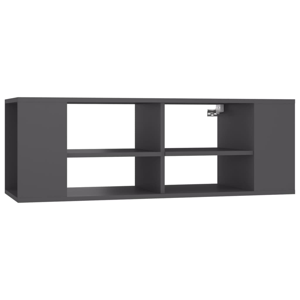 Mobile TV da Parete Grigio 102x35x35 cm in Legno Multistrato